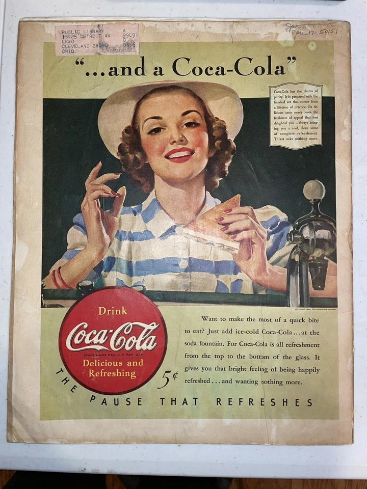 Collier’s Magazine August 3, 1940 Agatha Christie Vintage Ads Ex Library  - Image 2 of 4