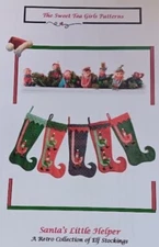 New~Uncut Christmas Stocking Pattern "Santa's Little Helper" Bells Included 