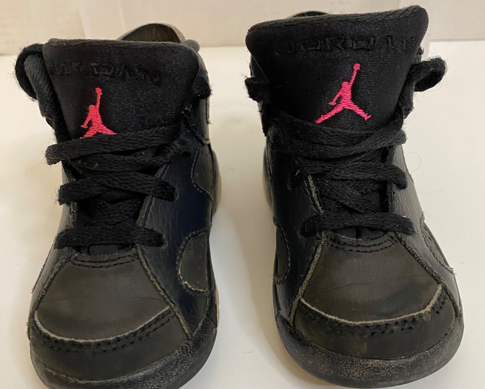 Nike Infant Toddler 6C Air Jordan VI Retro Hyper Sneakers Black/Pink Hi-Top thumbnail 7