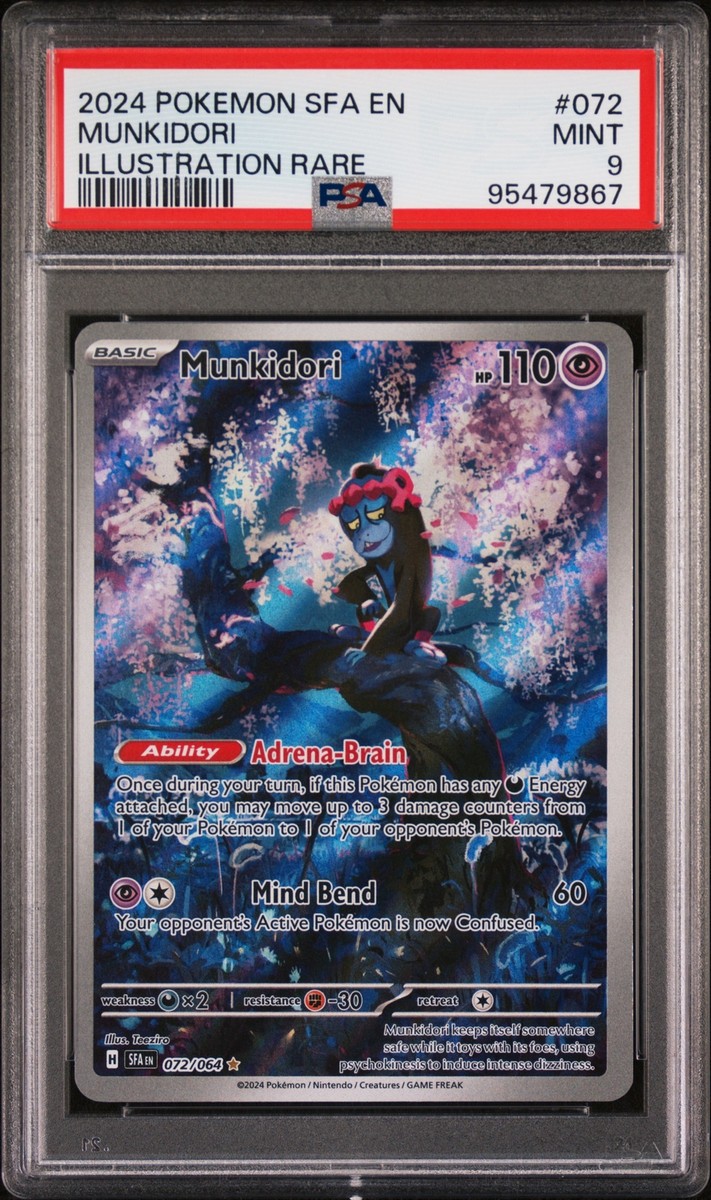 PSA 9 Munkidori Illustration Rare #072 2024 Pokemon Sfa PSA 9 Munkidori Illustration Rare #072 2024 Pokemon Sfa