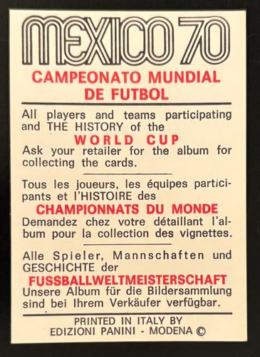 PANINI WORLD CUP 1970 CZERWONY/CZARNY - WYBIERZ SWOJE KARTY - Zdjęcie 198 z 348