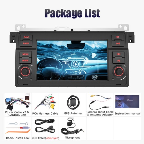 7" Android14 Carplay For BMW 3-series E46 1998-2006 Car Stereo Radio WiFi GPS BT - Picture 14 of 14