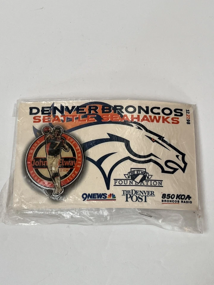 Pin 1998 Denver Broncos, Fundación John Elway, NFL Seattle Seahawks Super Bowl Foto 2 de 4