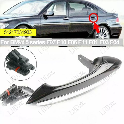 Black Comfort Access Exterior Door Handle Fit For BMW F01 F04 F06 F07 F10 F11~ - Foto 5 di 16