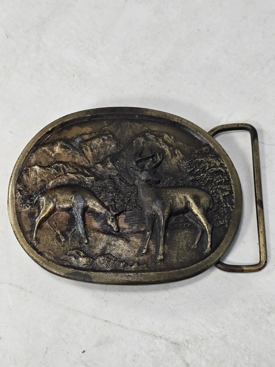 Vintage Deer Belt Buckle Indiana Metal Craft | eBay