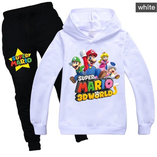 Niños Niños Super Mario Sudadera con Capucha Pantalones Trajes Capucha Top Pantalones Chándal Conjuntos Regalos - Imagen 5 de 37