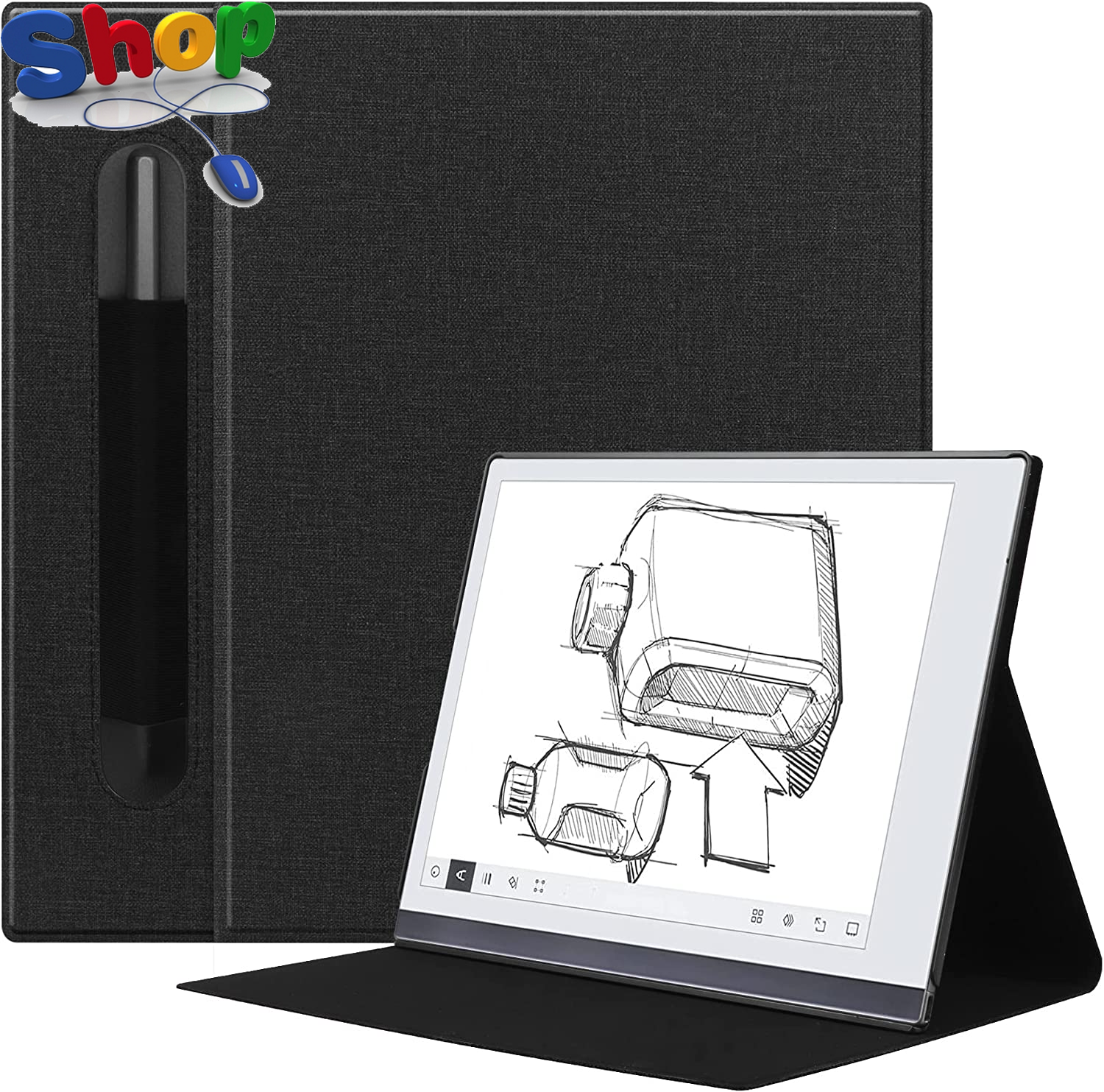 Ultra Slim Book Folio Leather Case with Stand and P-Pocket for Remarkable 2 10.3