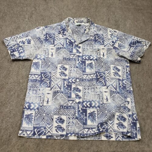 VINTAGE Jade Fashions Shirt Mens XL Blue White Ha… - image 1