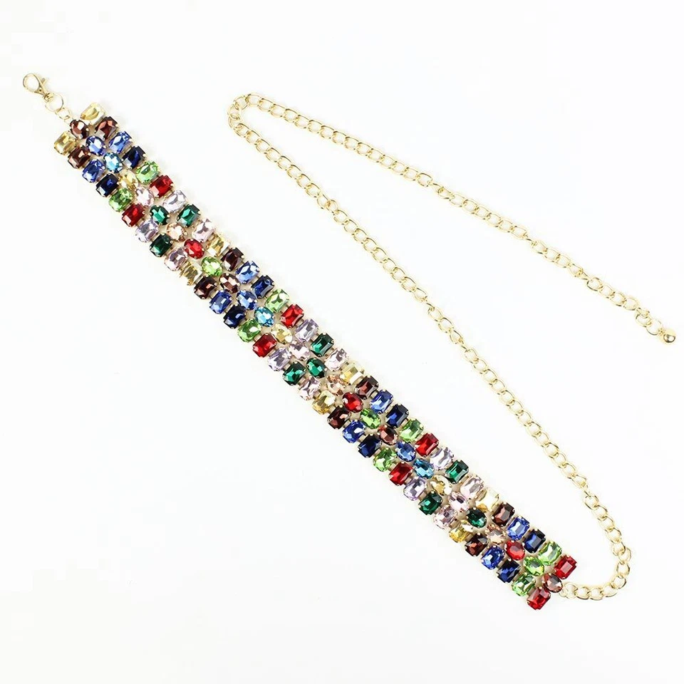 Cintura gioiello con pietre sfaccettate da donna per abito cerimonia elegante - Immagine 4 di 4