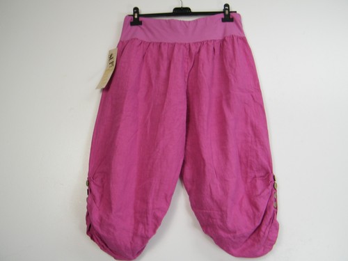 Lagenlook 100% Leinen Italian Cropped Hose 9 Farben Übergröße 16-20 - Picture 33 of 80
