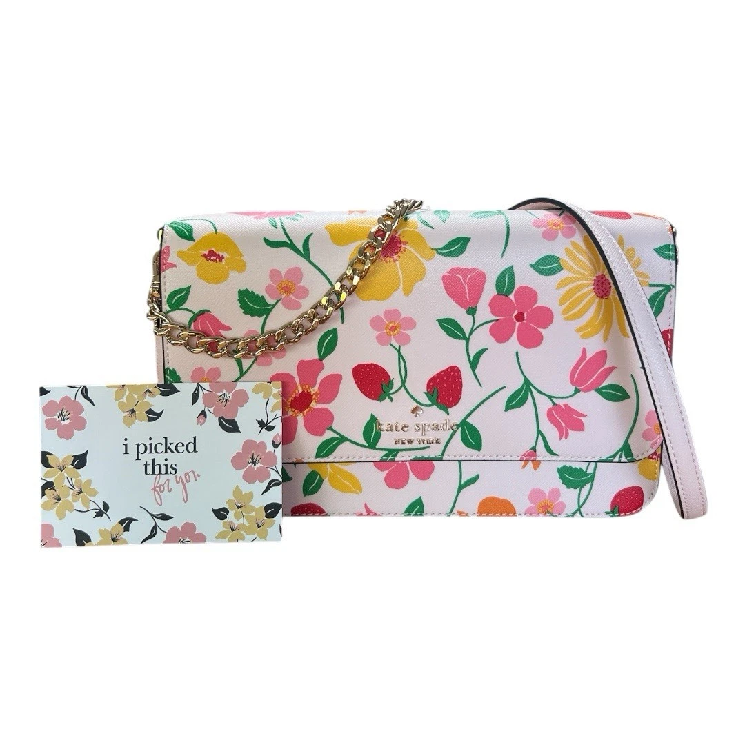Tracolla convertibile Kate Spade Madison Flap in giardino di fragole prezzo al pubblico consigliato: $ 349