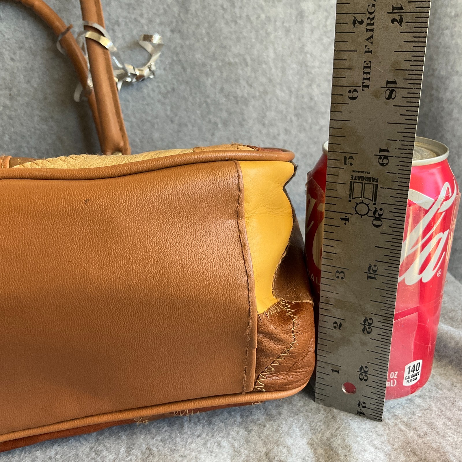 Brown Top Handle Soft Leather Patchwork Handbag M… - image 14