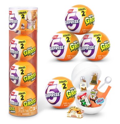 5 Surprise Mega Gross Mini Figure Capsules - 4pk Zuru Toys Blind Surprise Balls