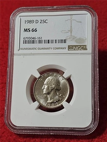 1989-D WASHINGTON QUARTER   NGC MS 66  UNCIRCULATED                     #T5275