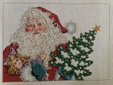 Sandra Gilmore/Once in a Blue Moon Yes, Virginia HP Needlepoint w/Santa 18