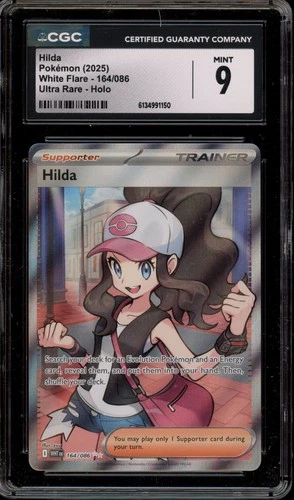 Pokemon Hilda White Flare Ultra Rare #164 CGC 9 Mint