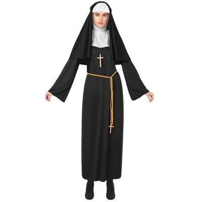 DamenNonneHalloweenkostüm für Erwachsene für Frauen mit Nonnenkutte für Hallo...