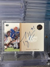 PERCY HARVIN 2009 PRESS PASS ROOKIE AUTO ON CARD RC FLORIDA GATORS VIKINGS. rookie card picture