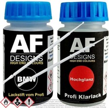 Für BMW 203 LACHSSILBER Metallic  Lackstift Klarlack Lacktupfer Autolack Set