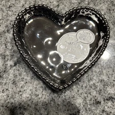 PAMPA BAY LOVE IS IN THE AIR HEART PORCELAIN Serving Dish Bowl SILVER NEW