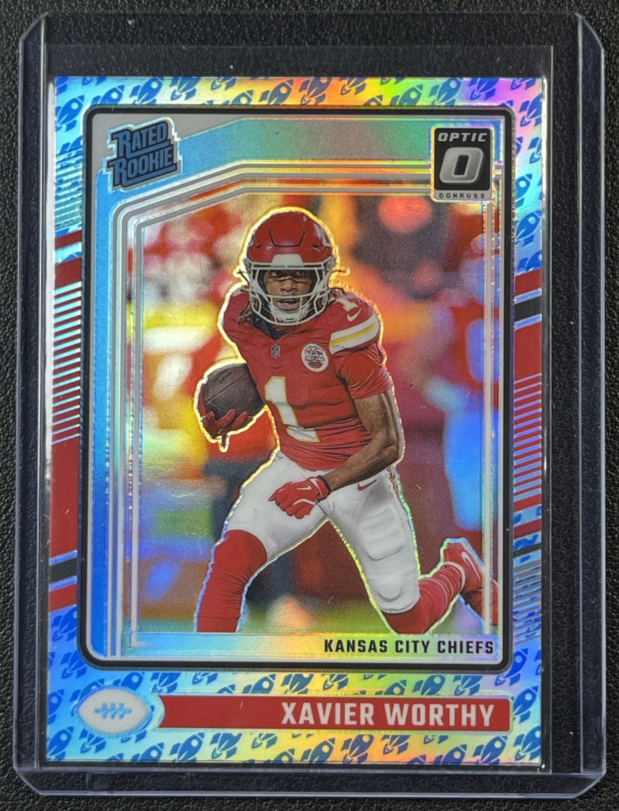 XAVIER WORTHY 2024 PANINI DONRUSS OPTIC #300 ROCKET PRIZM RATED ROOKIE CHIEFS SP