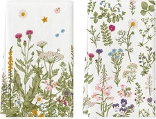 Artoid Mode Wildflower Floral Kitchen Towels Dish Towels, 18 x 26, Beige 