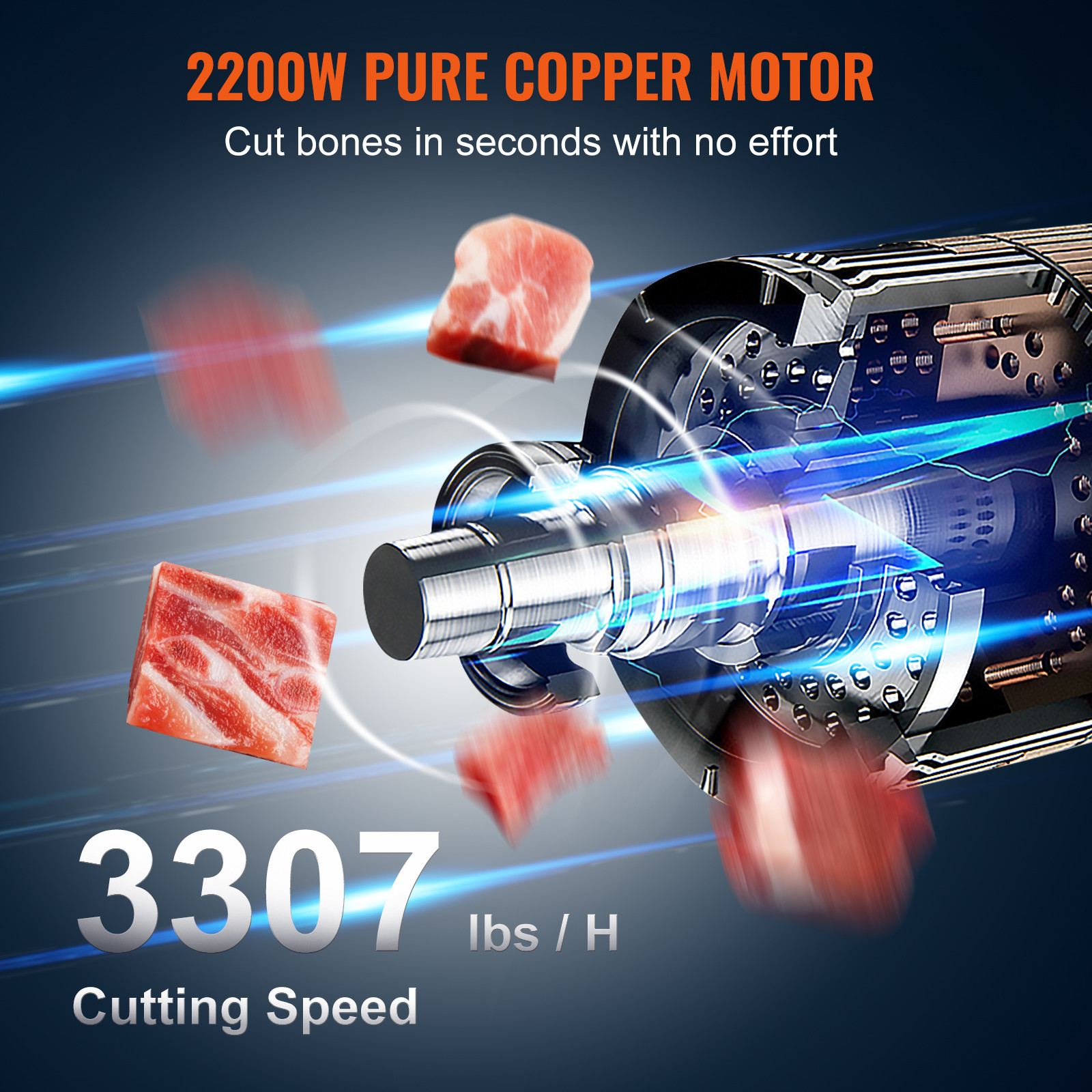 VEVOR 2200W Commercial Electric Meat Bandsaw Stainless Steel Bone Sawing Machine