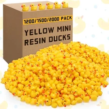 1500 Pcs Mini Resin Ducks Bulk Tiny Duck Decoration for Hide and Seek Prank C...