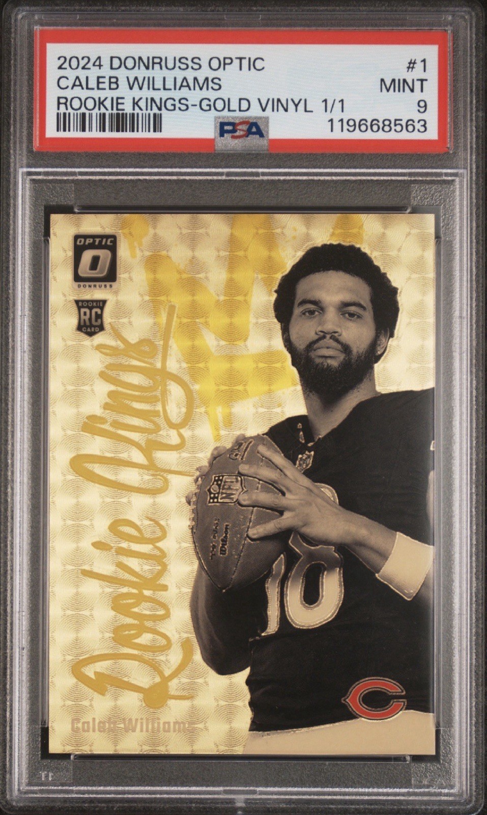 2024 PANINI DONRUSS OPTIC ROOKIE KINGS GOLD VINYL #1 CALEB WILLIAMS 1/1 - PSA 9!
