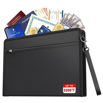 5200  Fireproof Document Bag13.5 x 9.6  Water Resistant and Fireproof Money B...
