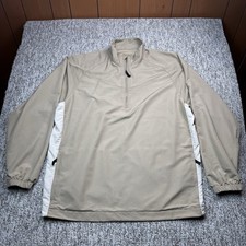 Nike Golf Mens XL Pullover 1/4 Zip Long Sleeve Windbreaker Beige 263522-235