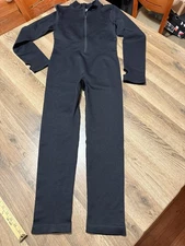 OQQ Jumpsuit, Women's Size XL, Black, Long Sleeve Sport Jumpsuits, Front Zip