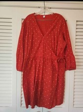 Old Navy Women's Red Floral Wrap Dress Size XXL