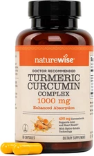 Extra Strength Turmeric Curcumin 1000Mg with Hydro-Soluble Technology for Ultra 