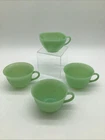 Lot Of 4 Vintage Fire King Jadite Cups/3 Cups “Alice” Pattern