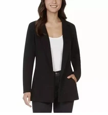 Matty M Womens Black Knit Boyfriend Blazer Jacket Long Sleeve Size XL NWT