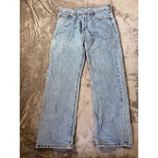 Levis 501 Original Fit Jeans Men 32x30 Light Wash Blue Denim Button Fly Straight