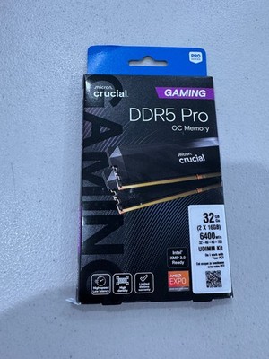 32GB Crucial DDR5 PRO OC GAMING RAM Kit 6400 MT/s (2x16GB