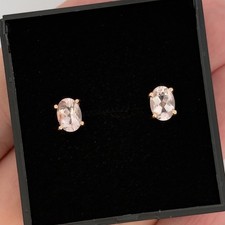 9ct Rose Gold Morganite Stud Earrings