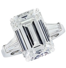 VIVID Diamonds 7.52ct Emerald Cut Platinum Engagement Ring