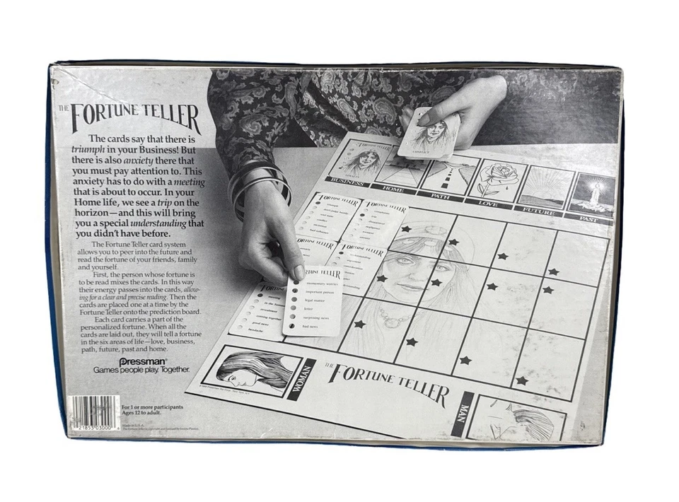 Pressman The Fortune Teller Board Game 3000 Read Past Predict Future Cards 1989 - Image 3 of 3