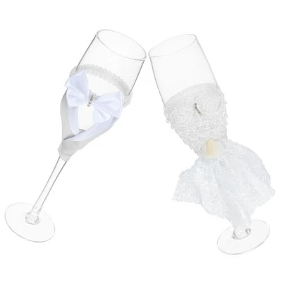 1 paire de verres de mariage, flûtes de la mariée du marié, gobelet à vin de - Photo 1/4