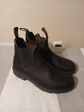 Blundstone Boots Mens Size 7 Black Chelsea Leather Pull On Elastic Gusset Ankle