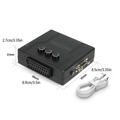 RGBS VGA to YPBPR Converter SCART to YPBPR For 480i 480p 576i 576p 720p 1080i F
