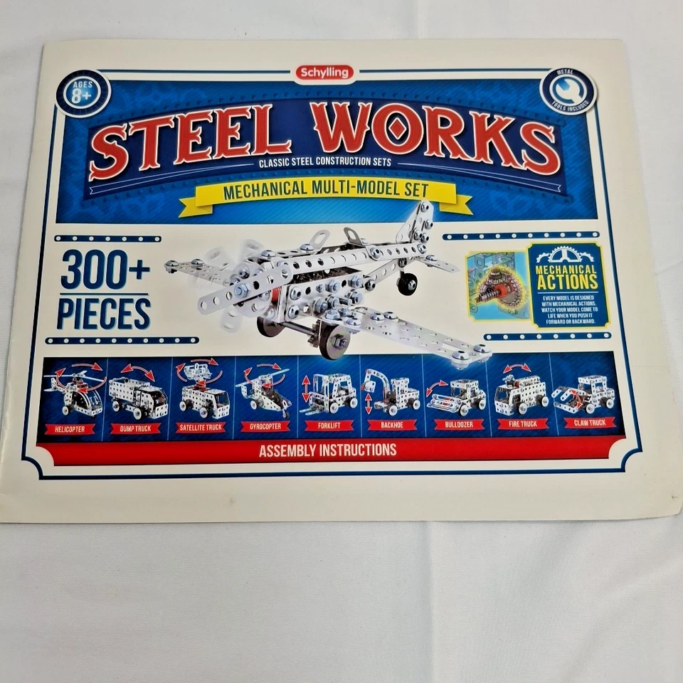 Schylling Steel Works Mechanical Mutil-Model Set Classic Construction 300 Pc - Image 4 of 4