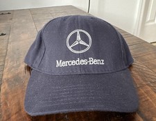 Vintage 1990s Mercedes Benz Panel Hat Strapback Cap Blue Made In USA