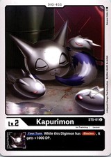 Kapurimon ST5-01 Black Uncommon In-Training (Lv2) Digimon Card CCG 