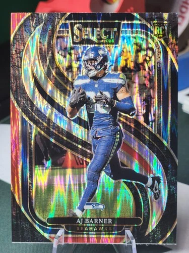 2024 Panini Select - Premier Level AJ Barner #103 Black &amp; Red Shock Prizm (RC)