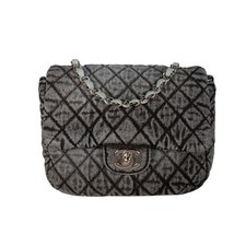 Chanel Quilted Distressed Denim Denimpression Flap Small Blue