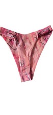 Pretty Little Things PINK ACID PRINT HIGH BRAZILIAN BIKINI BOTTOMS - SIZE 6